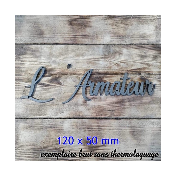 Caractères Château des Oliviers. Lettres hauteur 120 x 50 mm 6 mm d'épaisseur. Exemplaire brut sans thermolaquage