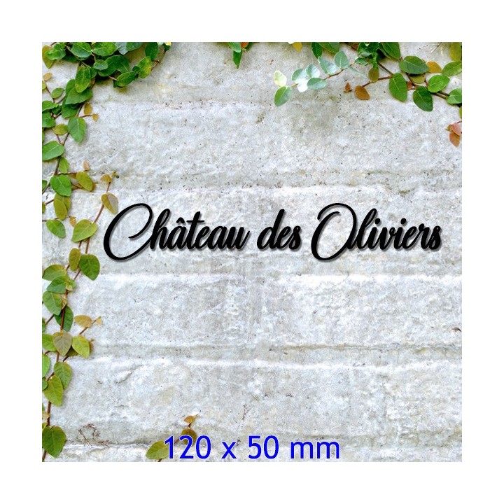 Caractères Château des Oliviers. Lettres hauteur 120 x 50 mm 6 mm d'épaisseur