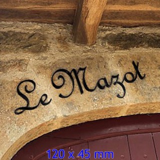 Caractères French Script en 120 x 45 mm 6 mm d'épaisseur