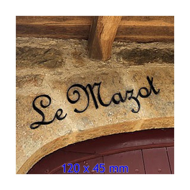 Caractères French Script en 120 x 45 mm 6 mm d'épaisseur