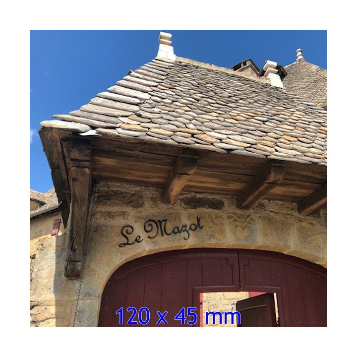 Caractères French Script en 120 x 45 mm 6 mm d'épaisseur