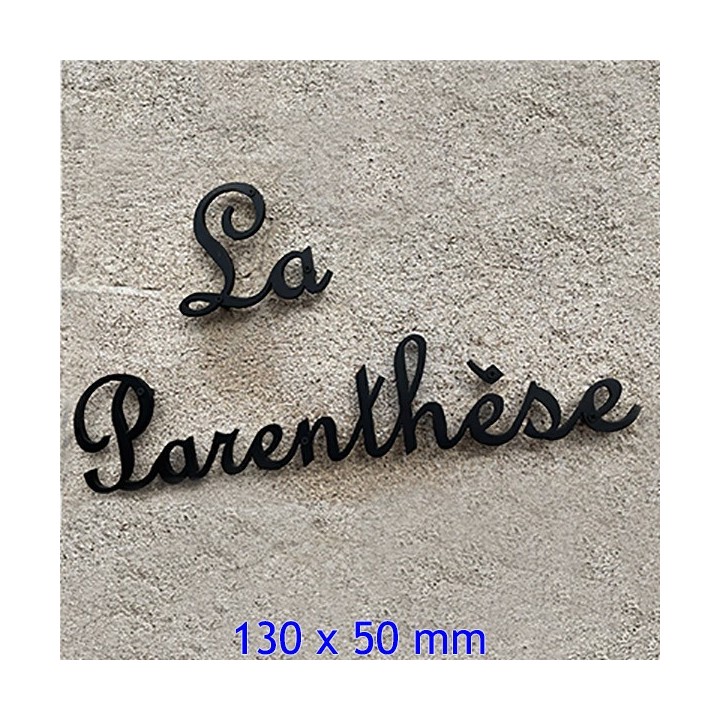 Caractères French Script en 130 x 50 mm 6 mm d'épaisseur