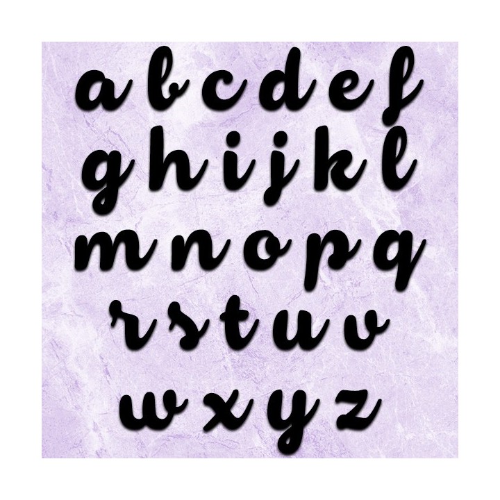 Caractères minuscules Armonioso. Lettres de 120 mm à 150 mm 6 mm d'épaisseur