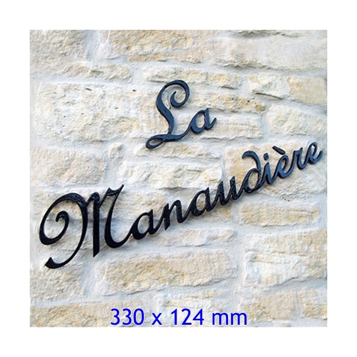 Caractères French Script en 330 x 124 mm 6 mm d'épaisseur