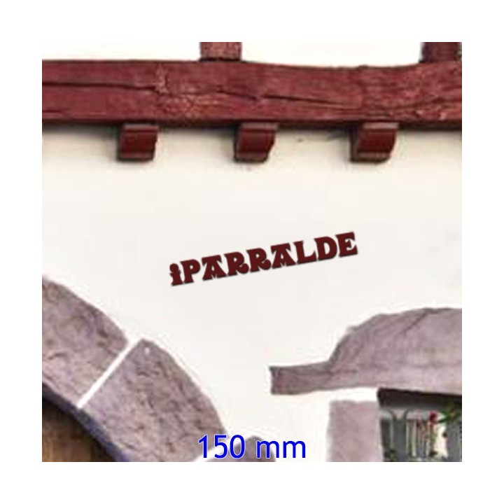 Caractères Vasca Basque pour vos noms de maison en 150 mm 6 mm d'épaisseur. Avec thermolaquage Rouge Basque en supplément.