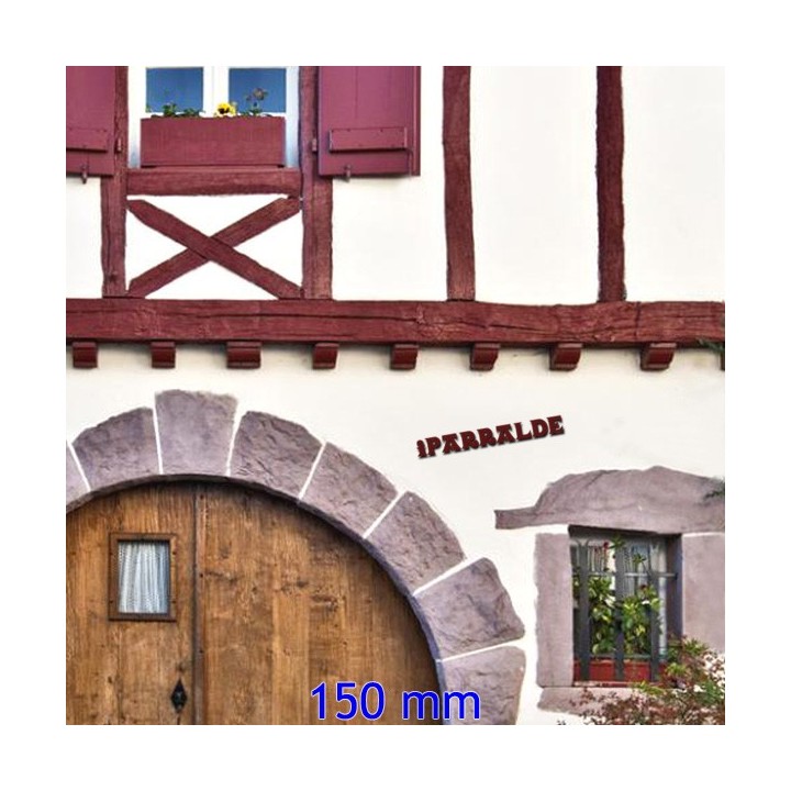 Caractères Vasca Basque pour vos noms de maison en 150 mm 6 mm d'épaisseur. Avec thermolaquage Rouge Basque en supplément.
