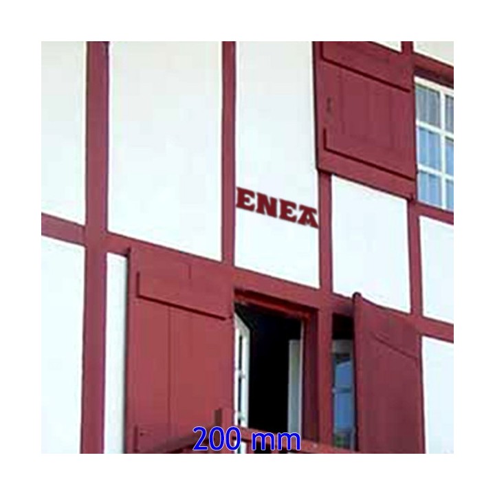 Caractères Vasca Basque pour vos noms de maison en 200 mm 6 mm d'épaisseur. Avec thermolaquage Rouge Basque en supplément.