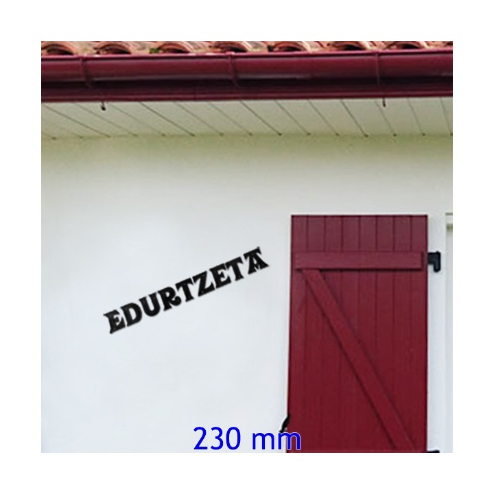Caractères Vasca Basque pour vos noms de maison en 230 mm 6 mm d'épaisseur