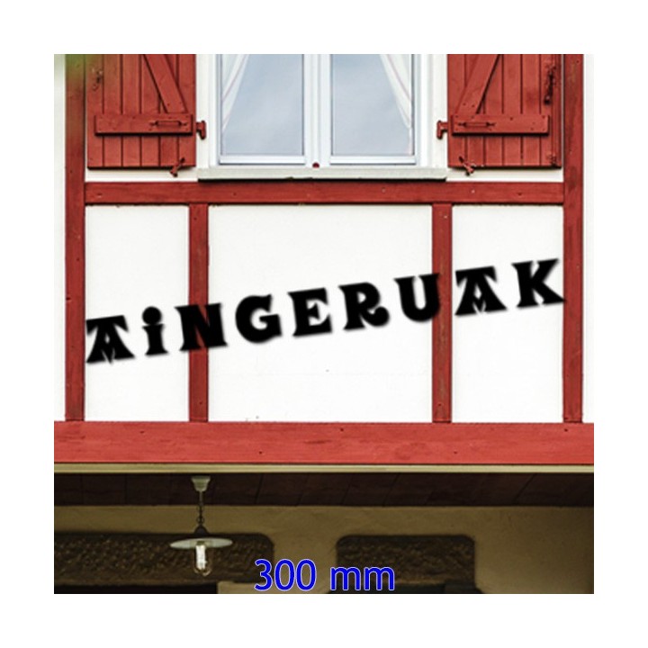 Caractères Vasca Basque pour vos noms de maison en 300 mm 6 mm d'épaisseur