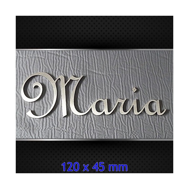Caractères French Script en acier inox pour vos noms de maison ou de commerce 120 x 45 mm 2 mm d'épaisseur