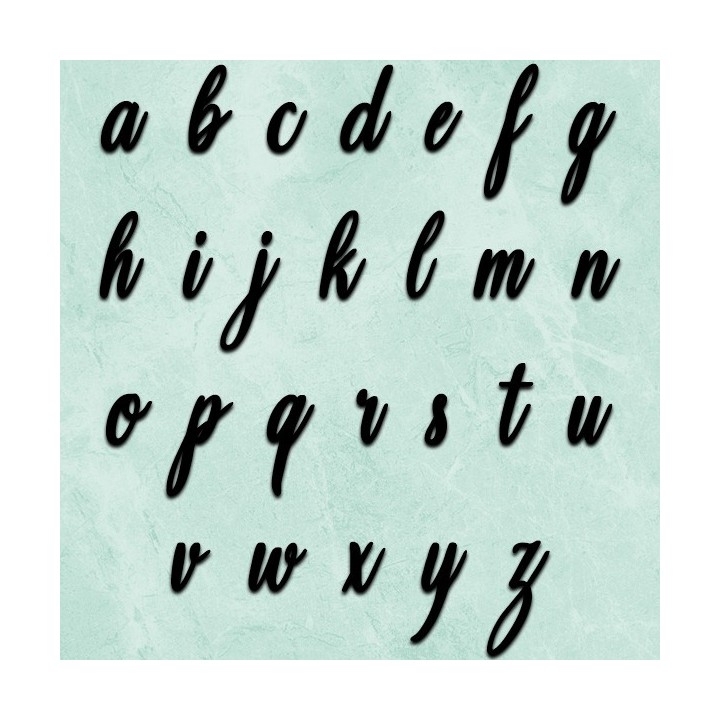 Caractères minuscules Château des Oliviers . Lettres hauteur 120 mm à 170 mm 6 mm d'épaisseur