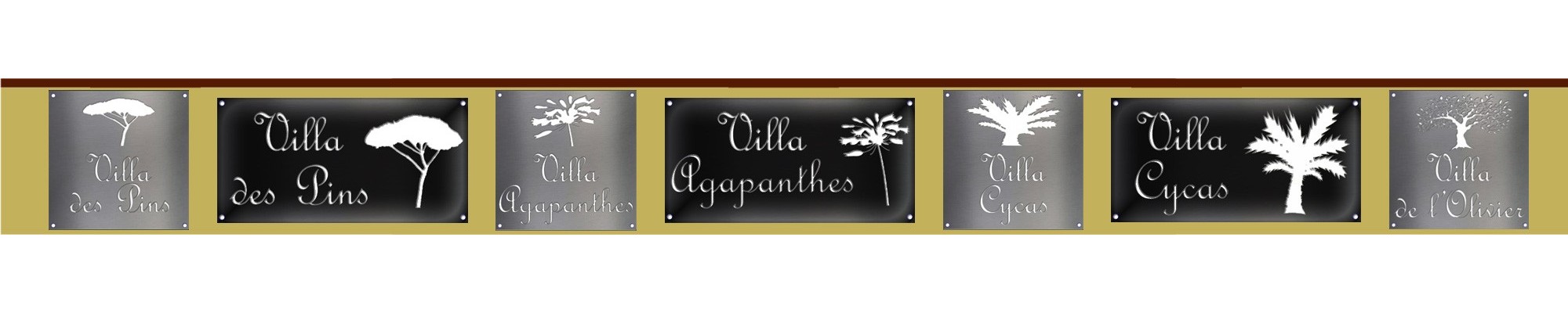 Enseignes pour  noms de maison ou résidences