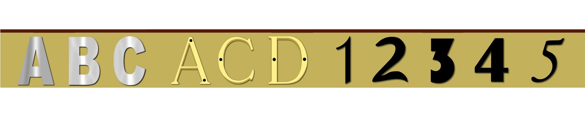 Chiffres et lettres en métal, fer forgé, acier inox, laiton à fixer sur les maisons